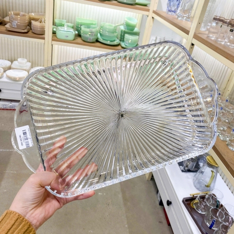 Khay thủy tinh PE-337JW trắng