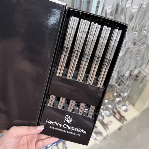 Set 10 đôi đũa inox 316 hoa văn chống trơn Gume GM-D1882