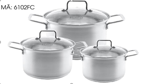 Bộ nồi Inox Famco  6102FC