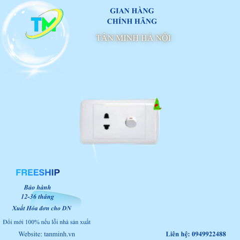 Ổ CẮM ĐƠN 2 CHẤU VỚI 1 LỖ CÓ LỖ THOÁT CHÂN TIẾP ĐỊA E18UXN