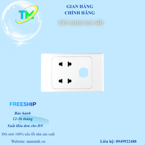 Ổ CẮM ĐÔI 2 CHẤU VỚI 1 LỖ E182UX