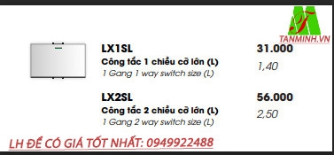 Công tắc 1 chiều cỡ lớn (L) LX1SL