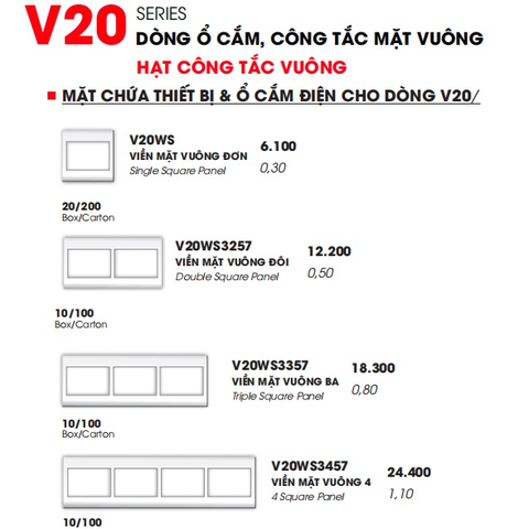 Viền mặt vuông - V20WS3257