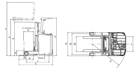 Xe nâng điện đứng lái 1,5 tấn