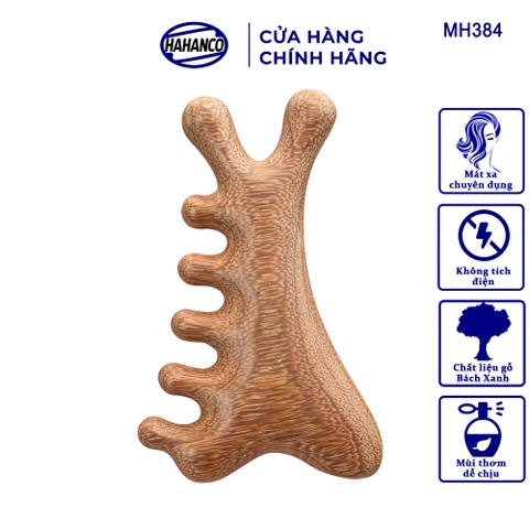 Lược Massage Chuyên Nghiệp Gỗ Tự Nhiên 4 Trong 1 HAHANCO Dụng Cụ Làm Đẹp - MH384