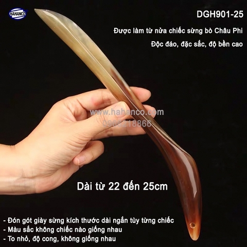 Đón gót giày bằng sừng đẹp - Dài 22-25cm - Cho giày Nam & Nữ (DGH901-25) HAHANCO