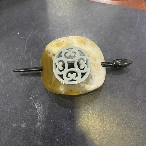 Kẹp tóc Sơn Mài màu Xanh Min - HH656-21