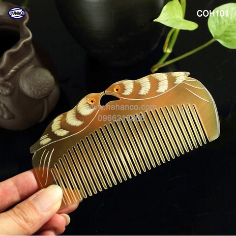 Lược sừng chim đôi giá rẻ (Size:S-10cm)Tình Yêu & Bòa Bình (COH101)HAHANCO