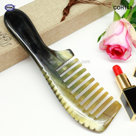 Lược Sừng massage đầu giúp lưu thông máu - COH148 (Size: XL - 20cm) - Cao cấp dày đẹp - HAHANCO -Chăm sóc sức khỏe