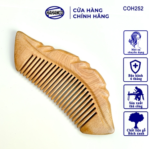 Lược Gỗ Bách Xanh Công Chúa HAHANCO (Size: S - 13cm) Chải Tóc Thư Giãn Hằng Ngày - COH252