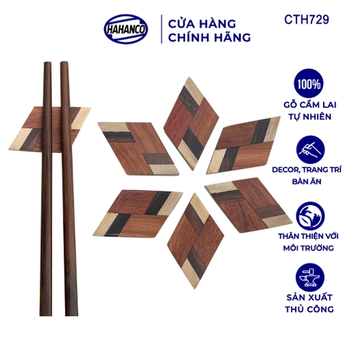 Combo 10 gác đũa gỗ hình quả trám - Phụ kiện bàn ăn, Decor/ trang trí chụp ảnh - CTH729