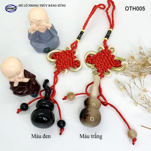 Hồ Lô Phong Thuỷ Bằng Sừng HAHANCO Khánh Treo Ô Tô/ Móc Khoá Hút Tài lộc- OTH005