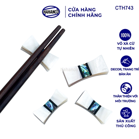 Combo 10 chiếc Gác Đũa Xà Cừ chữ nhật cẩn Bào Ngư (CTH743) - HAHANCO