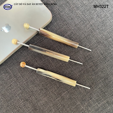 Cây day dò huyệt đầu bi sừng và đầu inox - MH322T