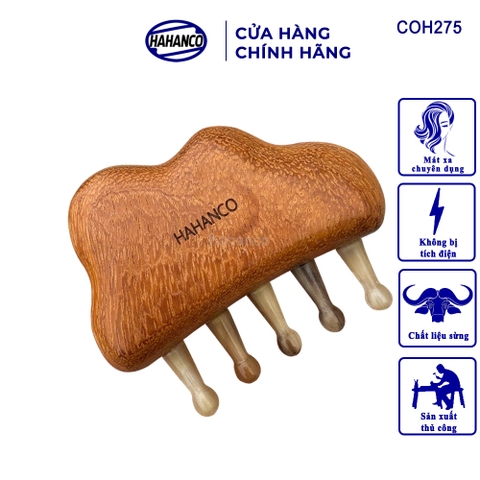 Lược Đám Mây Ghép Với Răng Sừng HAHANCO Massage Kinh Tuyến Toàn Thân - COH275