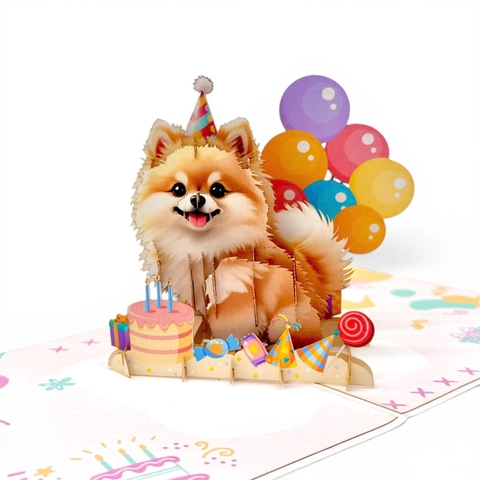Birthday Puppy Pop-Up Card – Cute 3D Greeting Card for Dog Lovers
