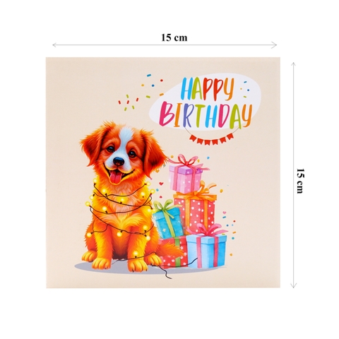 Happy Birthday Puppy Pop Up Card | Handmade 3D Birthday Greeting Card