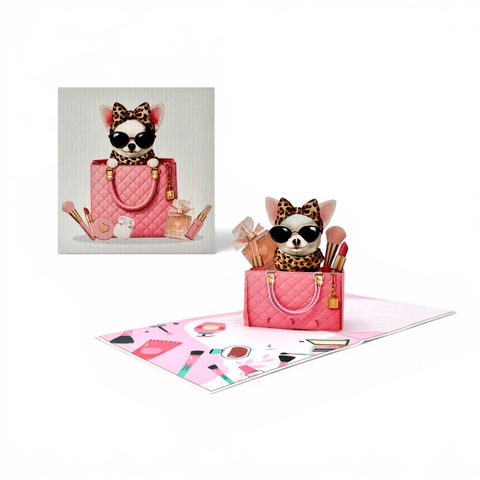 Fashion Dog Pop-Up Card – Luxury 3D Greeting Card
