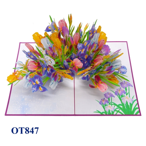 Colorful Iris Garden Pop Up Card