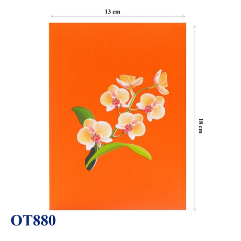 Orchid Flowers Pop Up Card