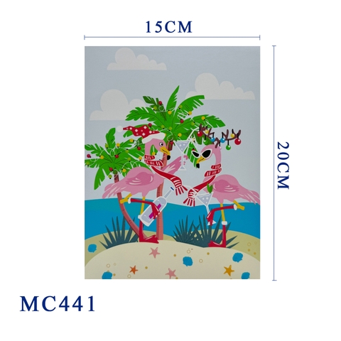 Christmas Flamingos Pop Up Card