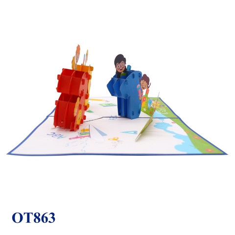 123 Back To School Pop Up Card