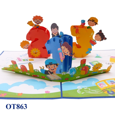 123 Back To School Pop Up Card