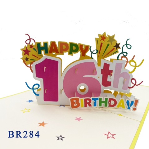 16th Birthday Pop Up Card