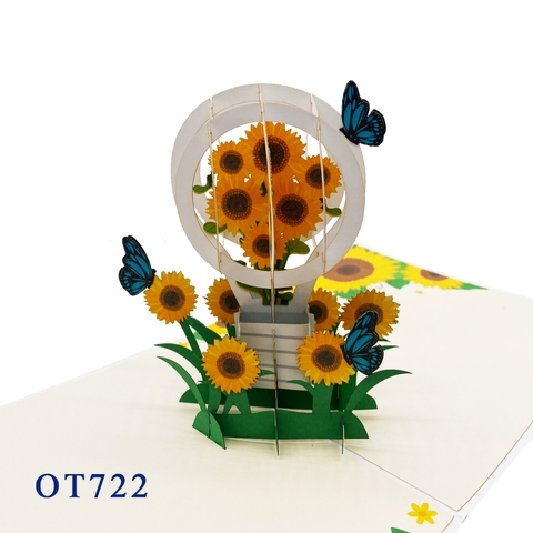Light Bulb Sunflowers Pop Up Card