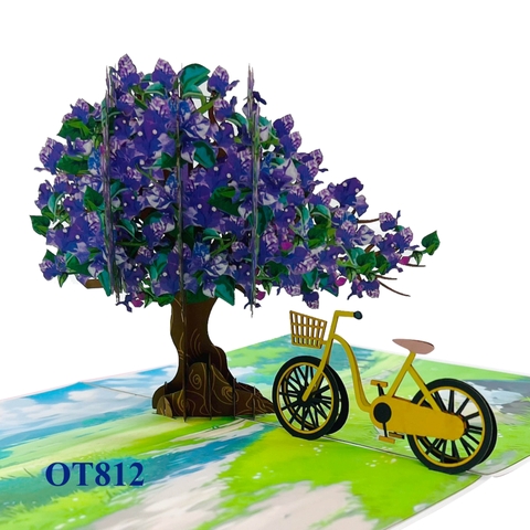 Purple Bougainvillea Pop Up Card