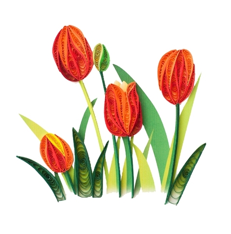 Tulips Quilling Card