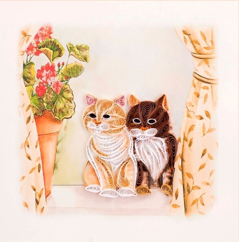A Couple Of Cats Quilling Card