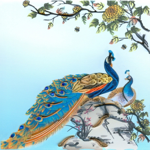 Peacock Quilling Card