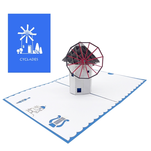 Cyclades Greece Pop Up Card