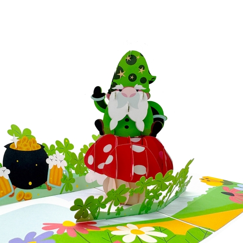 St. Patrick's Day Gnome Pop Up Card