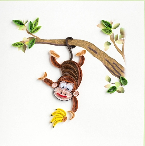 Monkey Quilling Card