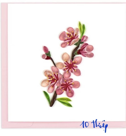 Peach Blossom Quilling Card