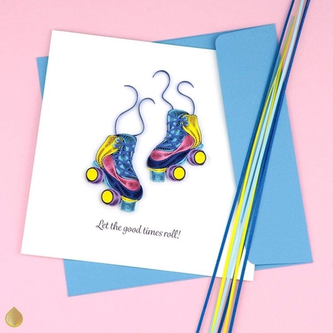 Roller Skates Quilling Card