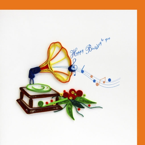 Trumpet Music Player Quilling Card