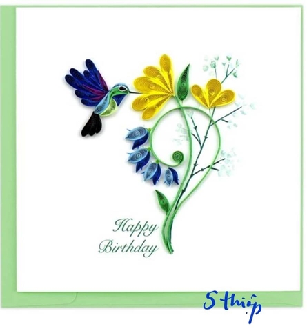 Flower and Bird Quilling Card