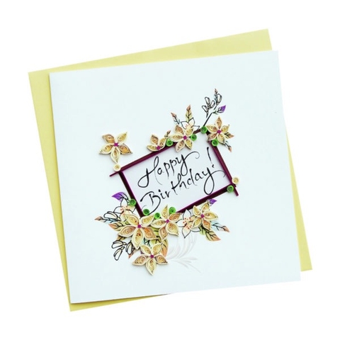 Flower Happy birthday Quilling Card