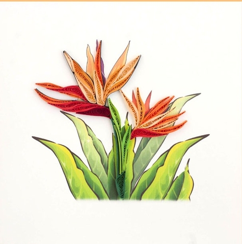 Natural Flower Bird Quilling Card