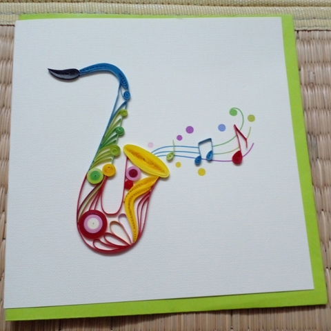 Saxophone Quilling Card