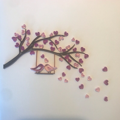 Couple Bird Love Quilling Card
