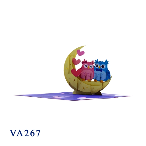 Couple Owls On The Moon