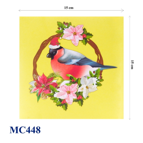 Cardinal Bird Christmas Pop Up Card