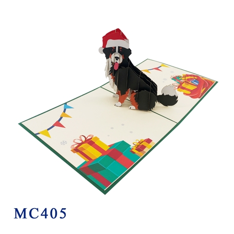 Noel Bernese Mountain Pop Up Card