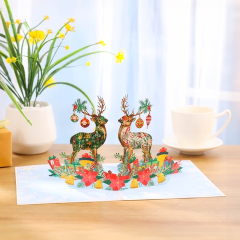 Reindeers Christmas Pop Up Card