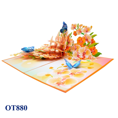 Orchid Flowers Pop Up Card