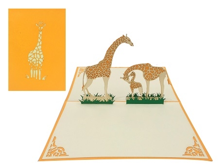 Giraffe 3d Pop Up Card